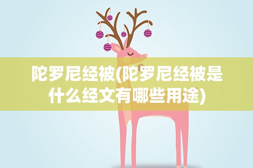 陀罗尼经被(陀罗尼经被是什么经文有哪些用途)