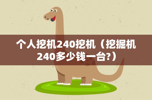 个人挖机240挖机（挖掘机240多少钱一台?）