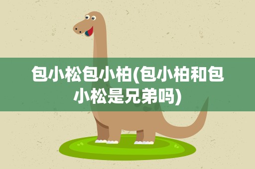 包小松包小柏(包小柏和包小松是兄弟吗)