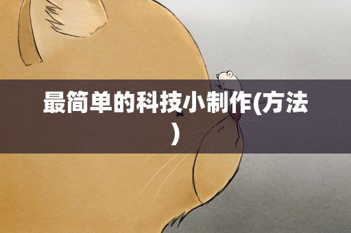 最简单的科技小制作(方法)