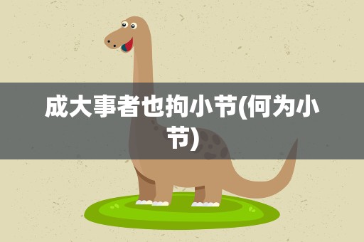 成大事者也拘小节(何为小节)