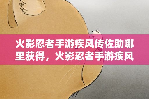 火影忍者手游疾风传佐助哪里获得，火影忍者手游疾风传佐助怎么获得
