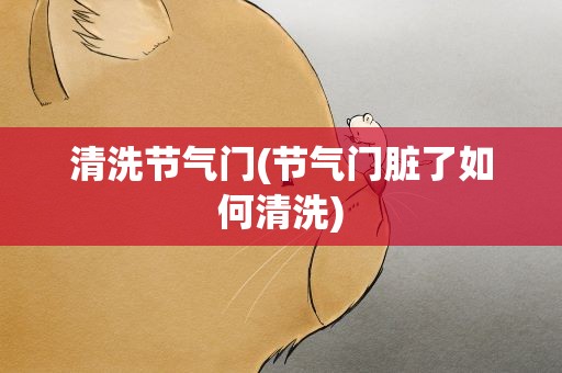 清洗节气门(节气门脏了如何清洗)