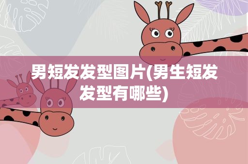 男短发发型图片(男生短发发型有哪些)