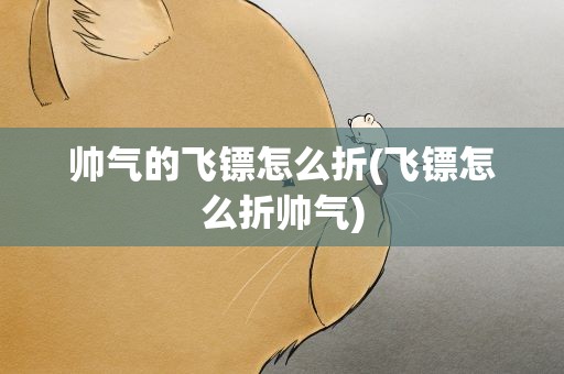 帅气的飞镖怎么折(飞镖怎么折帅气)