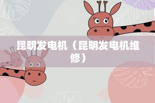 昆明发电机（昆明发电机维修）