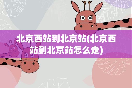 北京西站到北京站(北京西站到北京站怎么走)