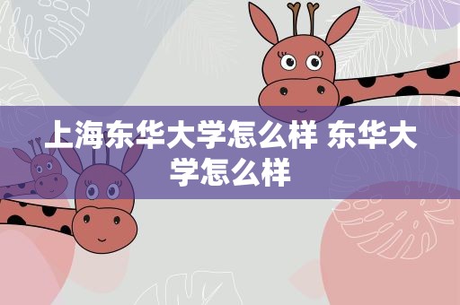 上海东华大学怎么样 东华大学怎么样