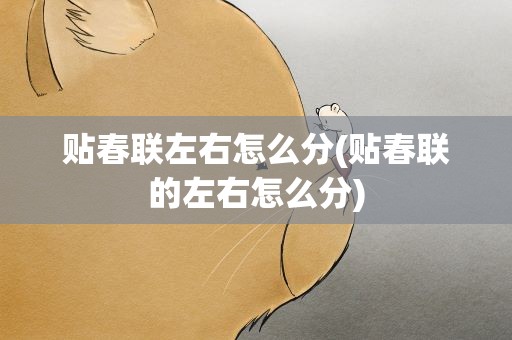贴春联左右怎么分(贴春联的左右怎么分)