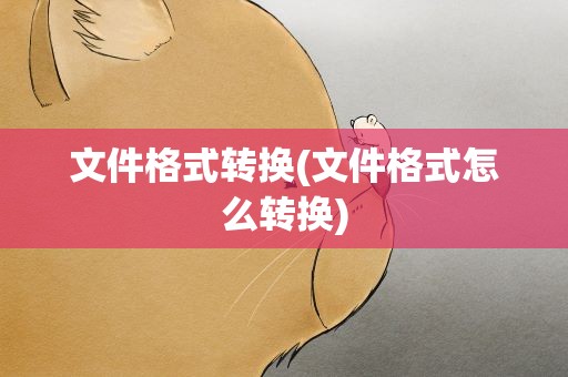 文件格式转换(文件格式怎么转换)