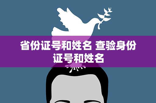 省份证号和姓名 查验身份证号和姓名
