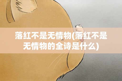 落红不是无情物(落红不是无情物的全诗是什么)