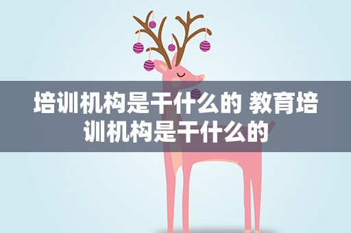 培训机构是干什么的 教育培训机构是干什么的