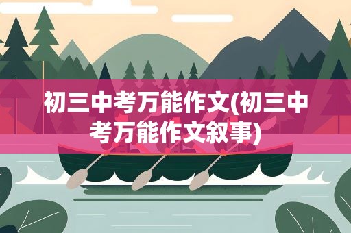 初三中考万能作文(初三中考万能作文叙事)