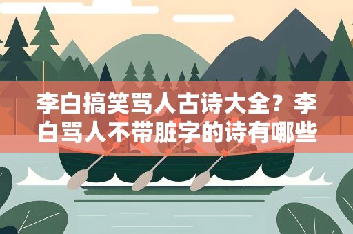 李白搞笑骂人古诗大全？李白骂人不带脏字的诗有哪些