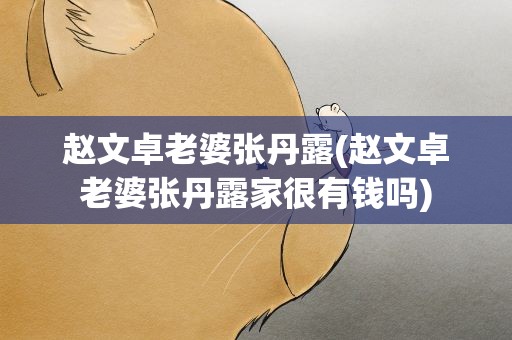 赵文卓老婆张丹露(赵文卓老婆张丹露家很有钱吗)