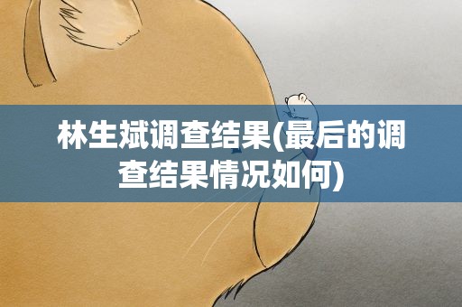 林生斌调查结果(最后的调查结果情况如何)