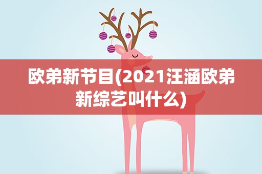 欧弟新节目(2021汪涵欧弟新综艺叫什么)