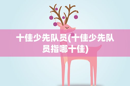 十佳少先队员(十佳少先队员指哪十佳)