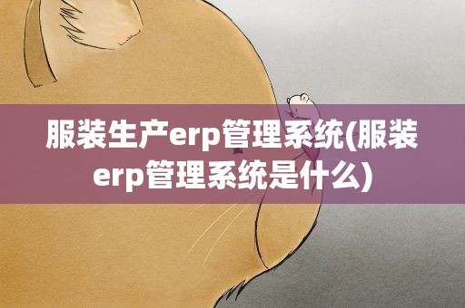 服装生产erp管理系统(服装erp管理系统是什么)