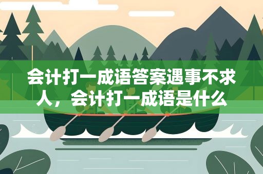会计打一成语答案遇事不求人，会计打一成语是什么
