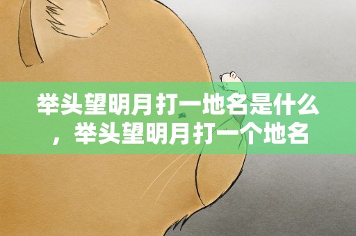 举头望明月打一地名是什么，举头望明月打一个地名