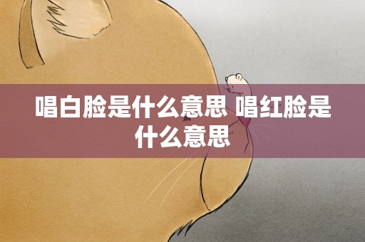 唱白脸是什么意思 唱红脸是什么意思