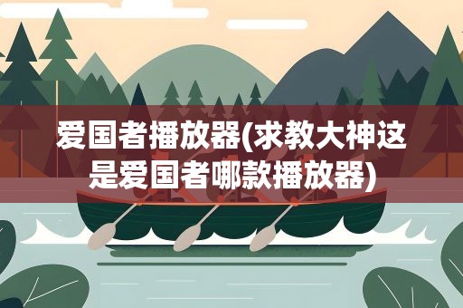 爱国者播放器(求教大神这是爱国者哪款播放器)