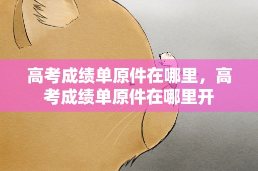 高考成绩单原件在哪里，高考成绩单原件在哪里开