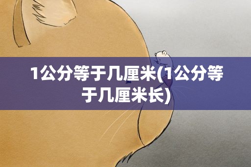 1公分等于几厘米(1公分等于几厘米长)