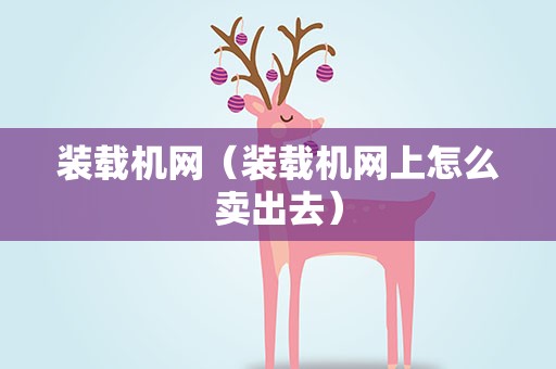装载机网（装载机网上怎么卖出去）