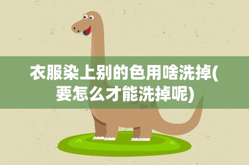 衣服染上别的色用啥洗掉(要怎么才能洗掉呢)