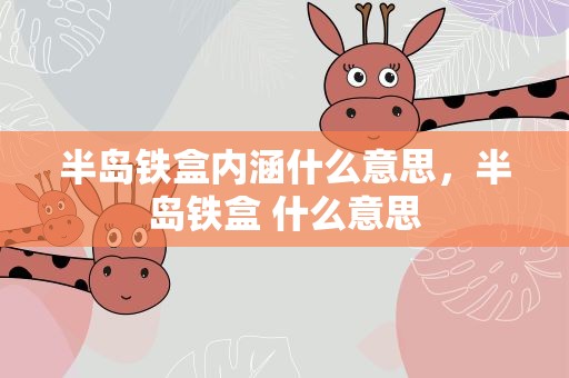 半岛铁盒内涵什么意思，半岛铁盒 什么意思