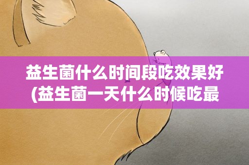 益生菌什么时间段吃效果好(益生菌一天什么时候吃最好)