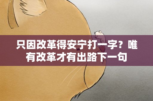 只因改革得安宁打一字？唯有改革才有出路下一句