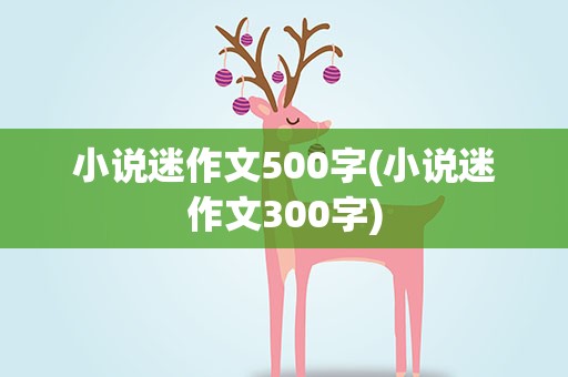 小说迷作文500字(小说迷作文300字)