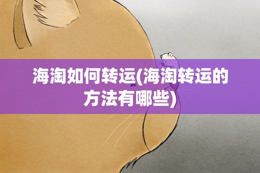 海淘如何转运(海淘转运的方法有哪些)
