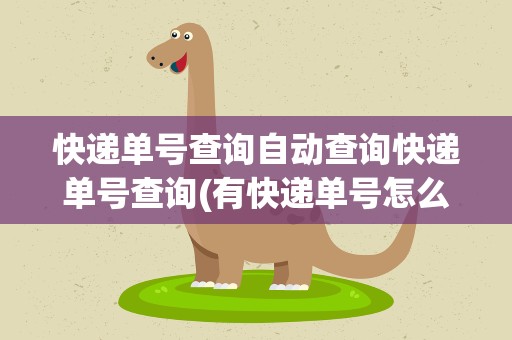 快递单号查询自动查询快递单号查询(有快递单号怎么快速查询物流信息)