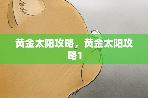 黄金太阳攻略，黄金太阳攻略1