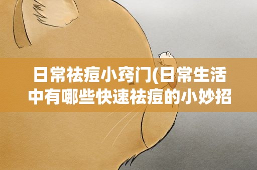 日常祛痘小窍门(日常生活中有哪些快速祛痘的小妙招)