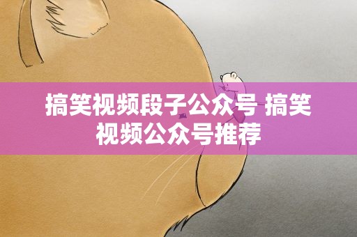 搞笑视频段子公众号 搞笑视频公众号推荐