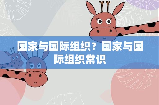 国家与国际组织？国家与国际组织常识