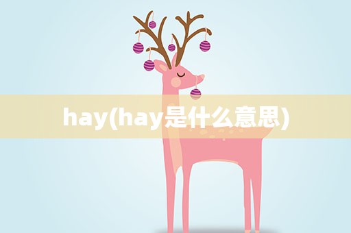 hay(hay是什么意思)