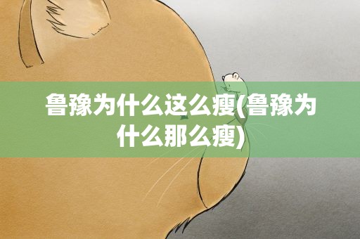 鲁豫为什么这么瘦(鲁豫为什么那么瘦)