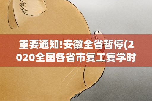 重要通知!安徽全省暂停(2020全国各省市复工复学时间汇总)