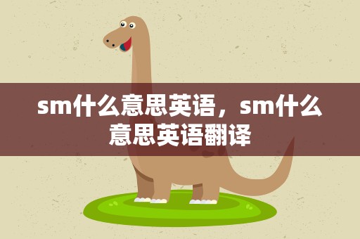 sm什么意思英语，sm什么意思英语翻译