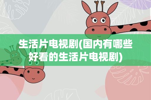 生活片电视剧(国内有哪些好看的生活片电视剧)