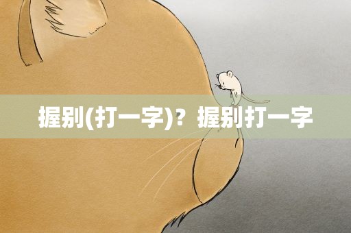握别(打一字)？握别打一字