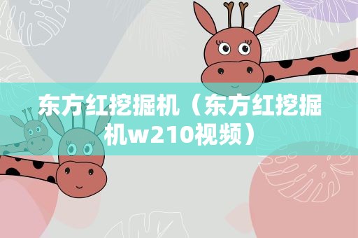 东方红挖掘机（东方红挖掘机w210视频）