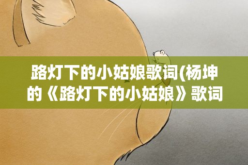 路灯下的小姑娘歌词(杨坤的《路灯下的小姑娘》歌词)
